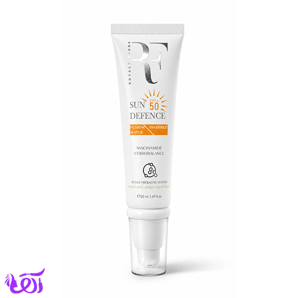 کرم ضد آفتاب آر اف RF مدل بی رنگ مناسب پوست چرب و مختلط حجم 50 ML